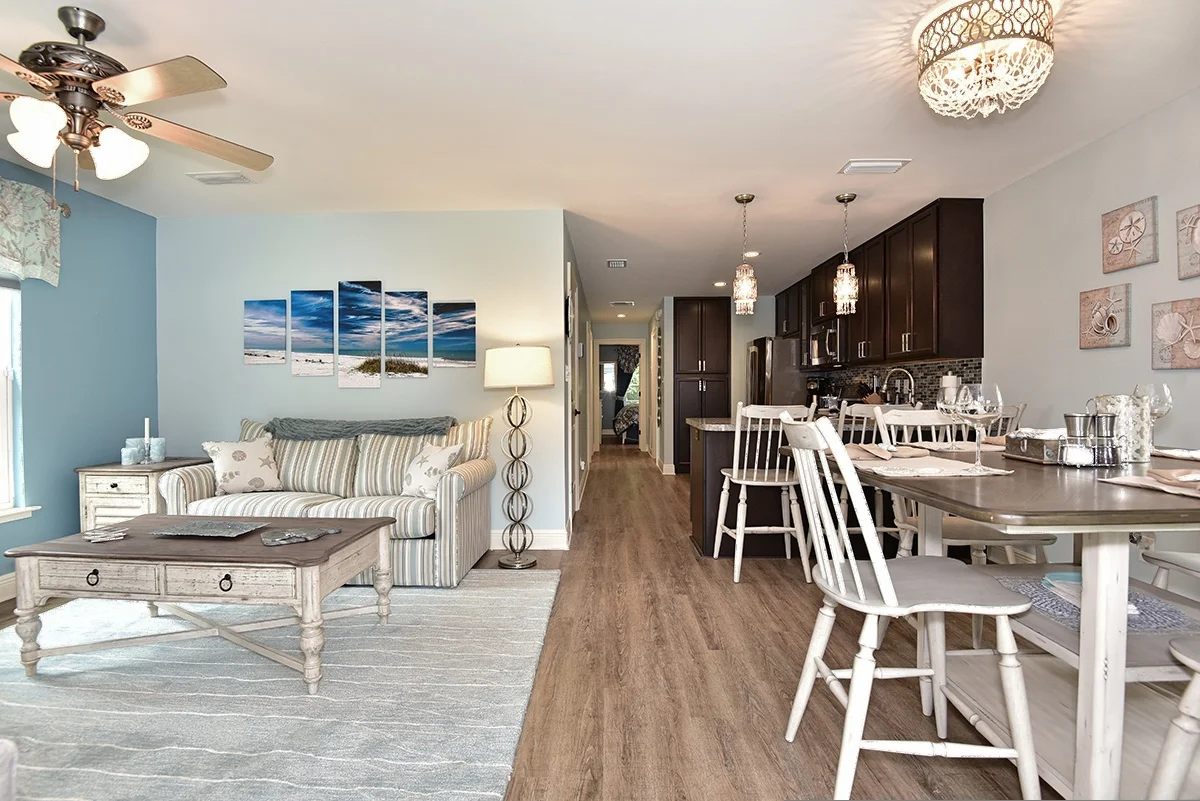 Open concept Living areas